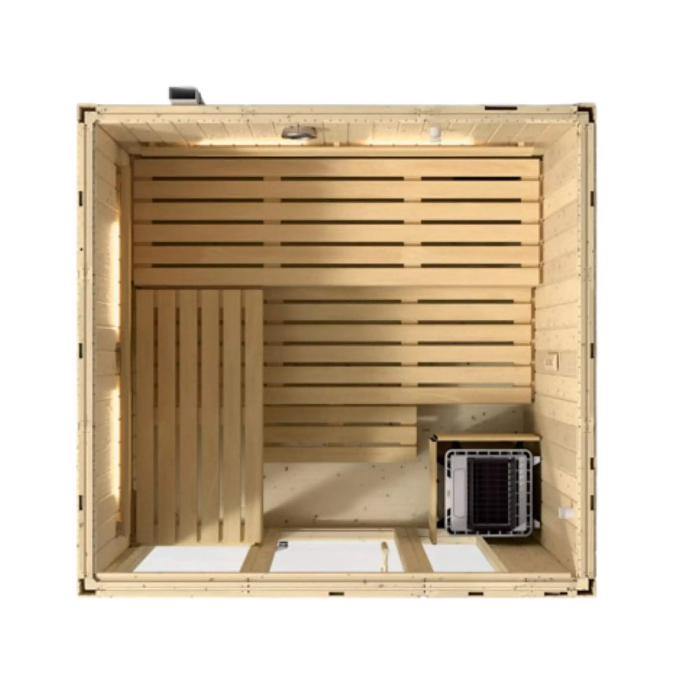 Kohler C1 Luxury Indoor Scandinavian Spruce Home Sauna Kit (SAK60418) by SAKSBY WHOLESALE