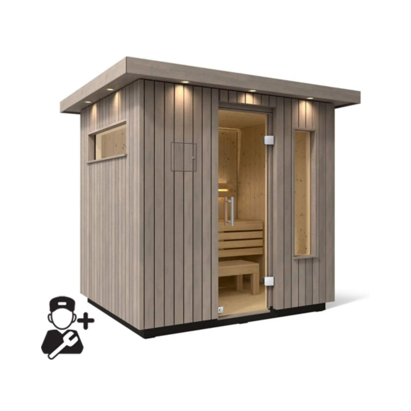 Kohler C2 Outdoor Weathered Gray Spruce Sauna Kit (SAK39184) by SAKSBY WHOLESALE