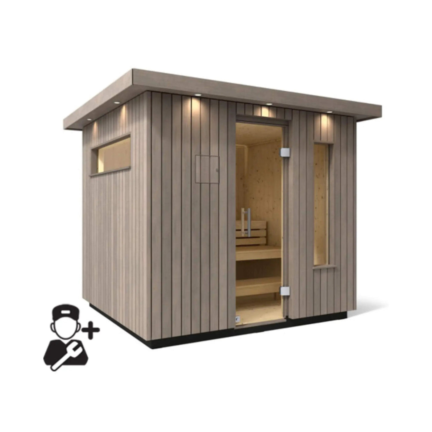 Kohler C2 Outdoor Weathered Gray Spruce Sauna Kit (SAK39184) by SAKSBY WHOLESALE
