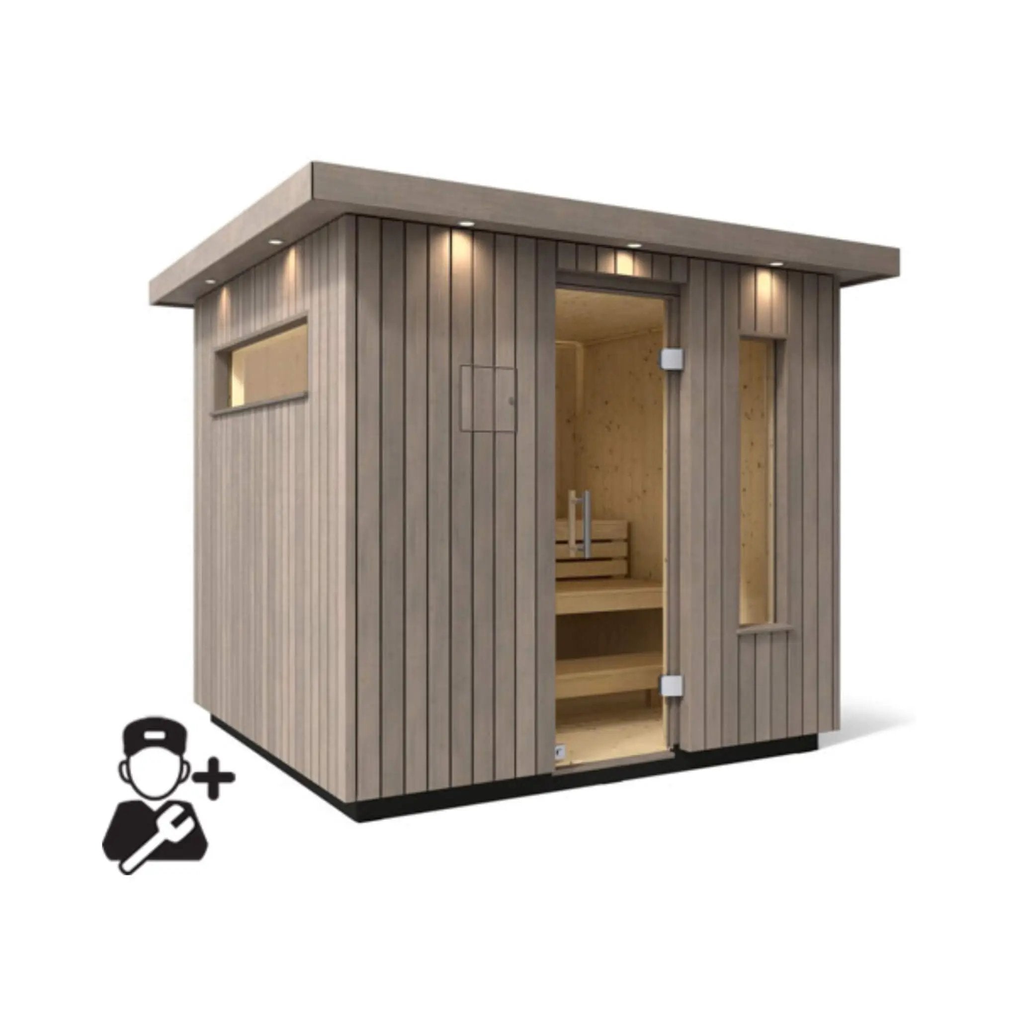 Kohler C2 Outdoor Weathered Gray Spruce Sauna Kit (SAK39184) by SAKSBY WHOLESALE