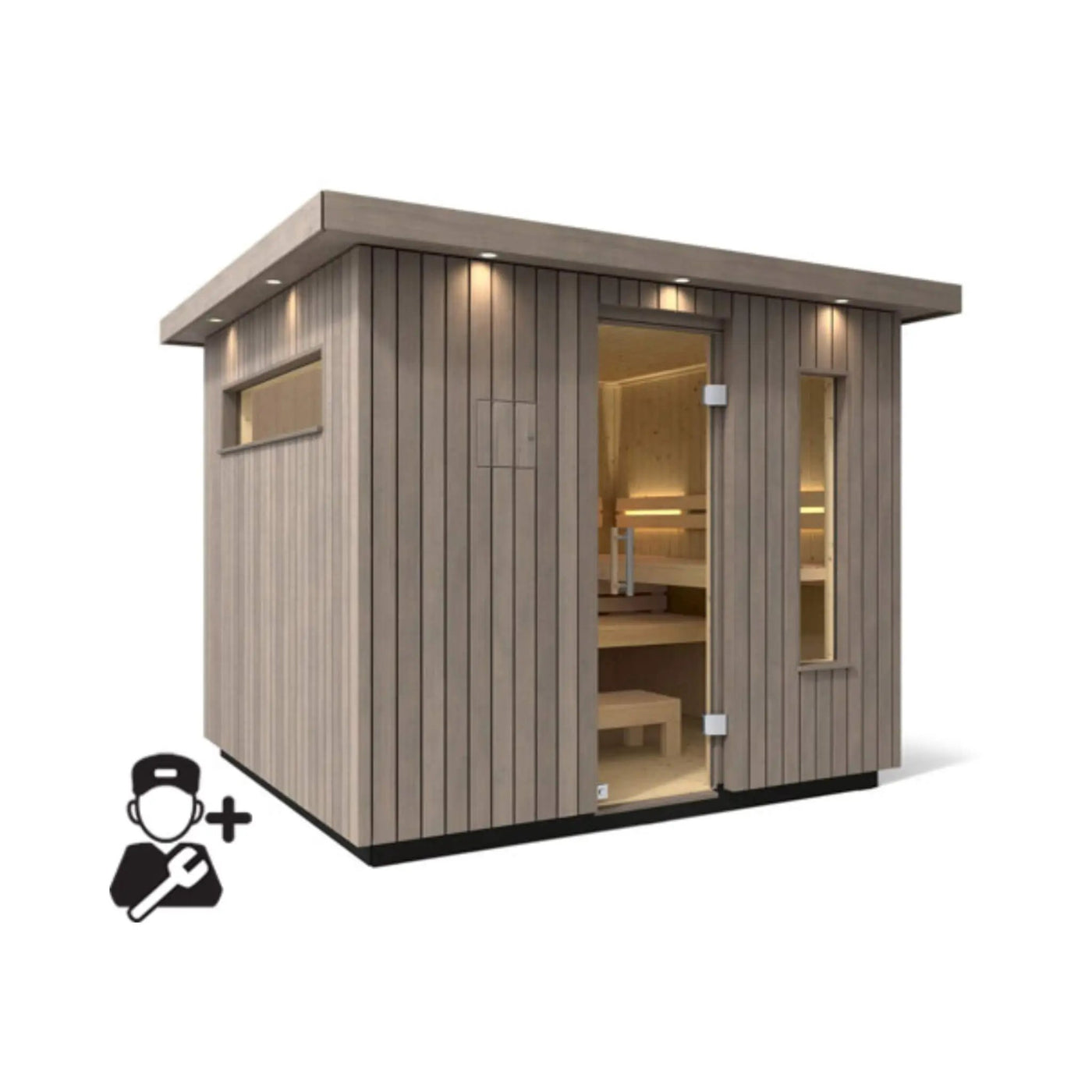 Kohler C2 Outdoor Weathered Gray Spruce Sauna Kit (SAK39184) by SAKSBY WHOLESALE