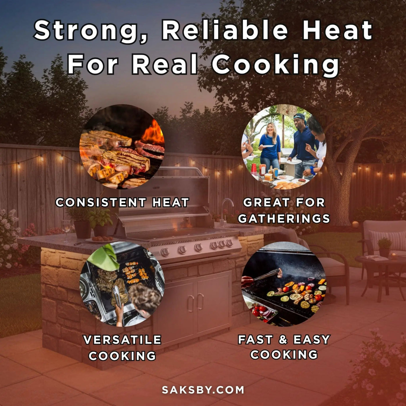 KoKoMo Grills 40-Inch Heavy-Duty 72K BTU LP/NG 5 Burner Built-In Stainless Steel Gas Grill (SAK73152) by SAKSBY WHOLESALE