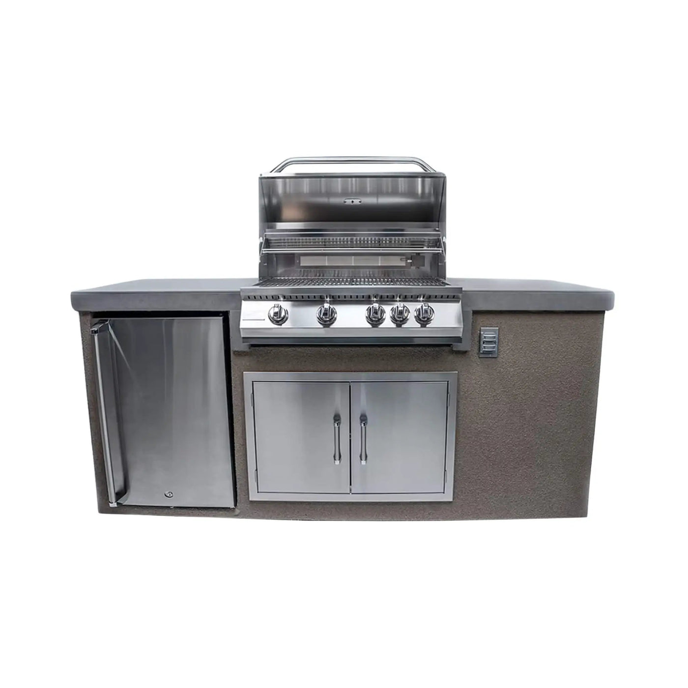 KoKoMo Grills 7FT Straight BBQ Island With Built-In BBQ And Refrigerator [Made-To-Order] (SAK46187) by SAKSBY WHOLESALE