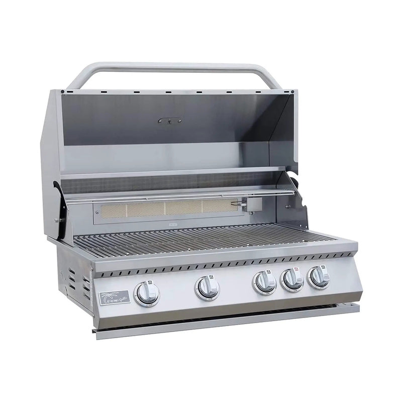 KoKoMo Grills Baja 9FT BBQ Island With LEDs, Built-In BBQ And Refrigerator [Made-To-Order] (SAK85739) by SAKSBY WHOLESALE