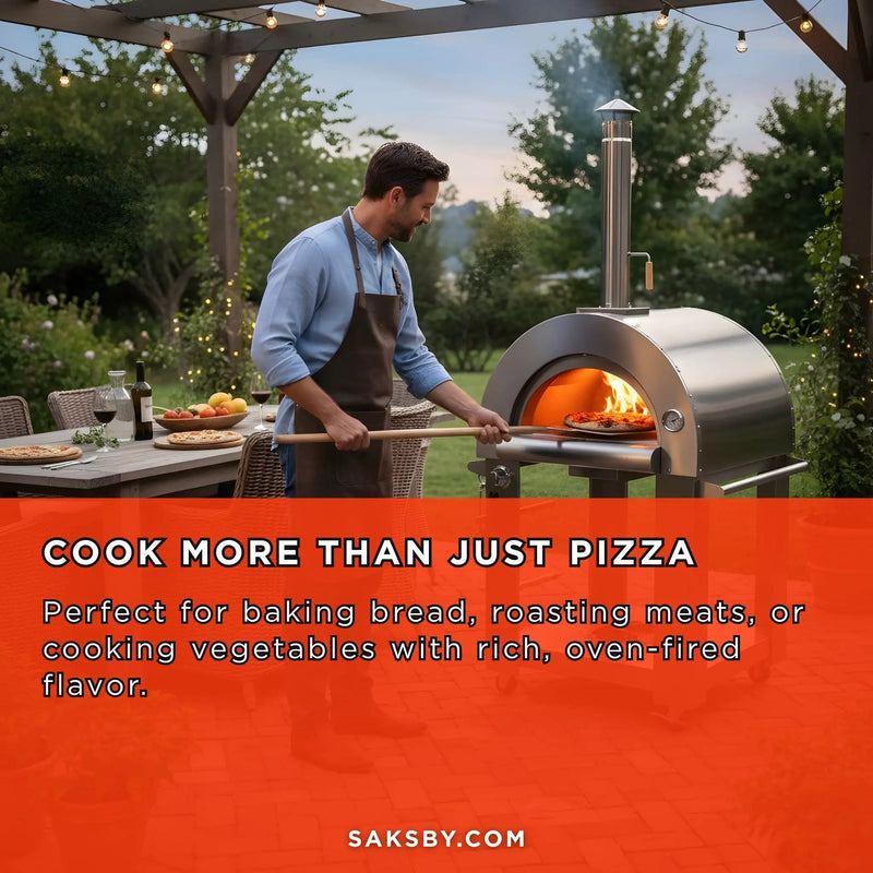 KoKoMo Grills Premium 32-Inch Stainless Steel Dual Fuel Gas Or Wood Fired Pizza Oven [KO-PIZZAOVEN] (SAK14753) by SAKSBY WHOLESALE