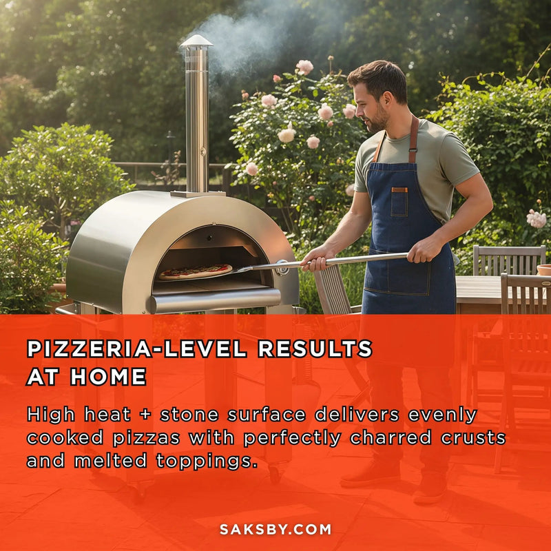 KoKoMo Grills Premium 32-Inch Stainless Steel Wood Fired Pizza Oven [KO-PIZZAOVEN] (SAK92618) by SAKSBY WHOLESALE