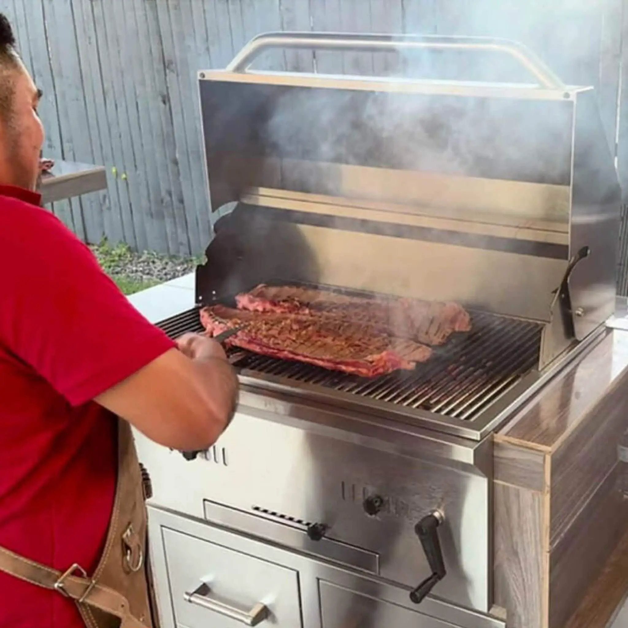 KoKoMo Grills Premium Built-In Charcoal Grill With 304 Stainless Steel And Adjustable Heat Tray, 32" (SAK32504) by SAKSBY WHOLESALE