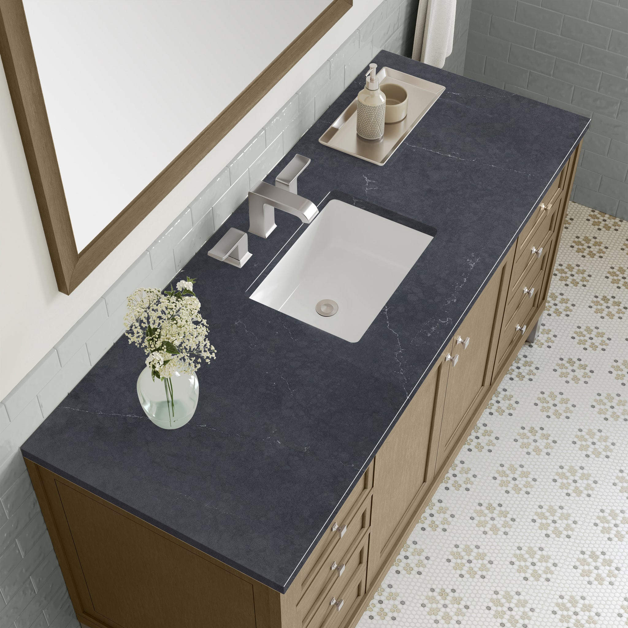 James Martin Chicago 60" Single Bathroom Vanity, Walnut Whisper by James Martin