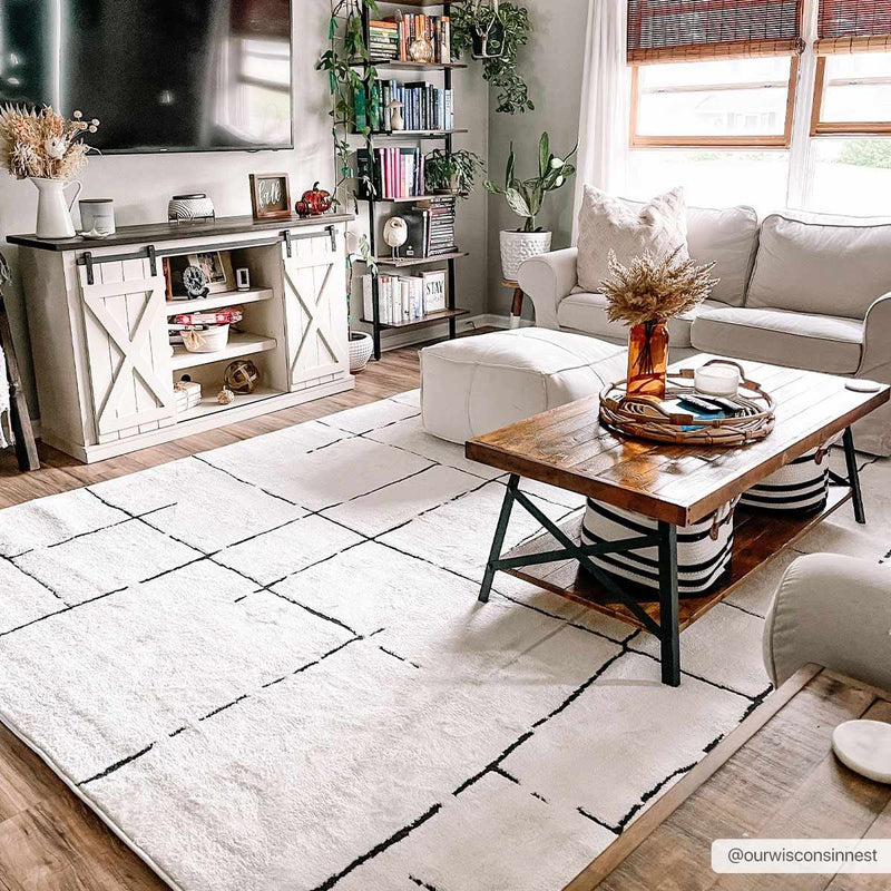 Koume Beige Maze Area Rug by Boutique Rugs
