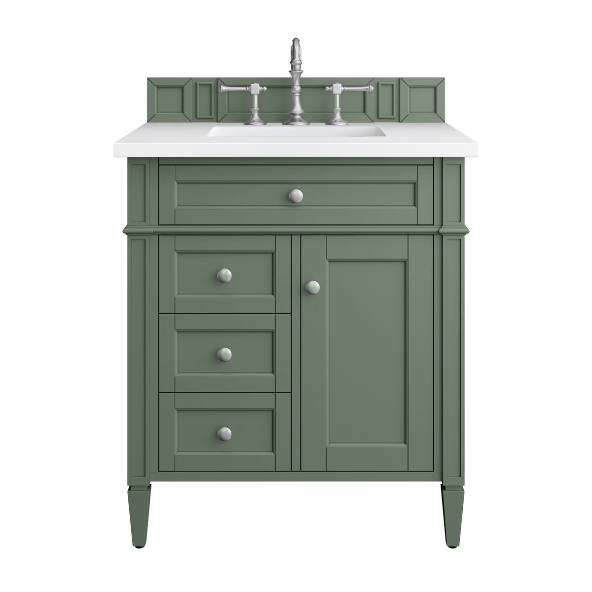 James Martin Brittany 30" Single Bathroom Vanity, Smokey Celadon, view 14