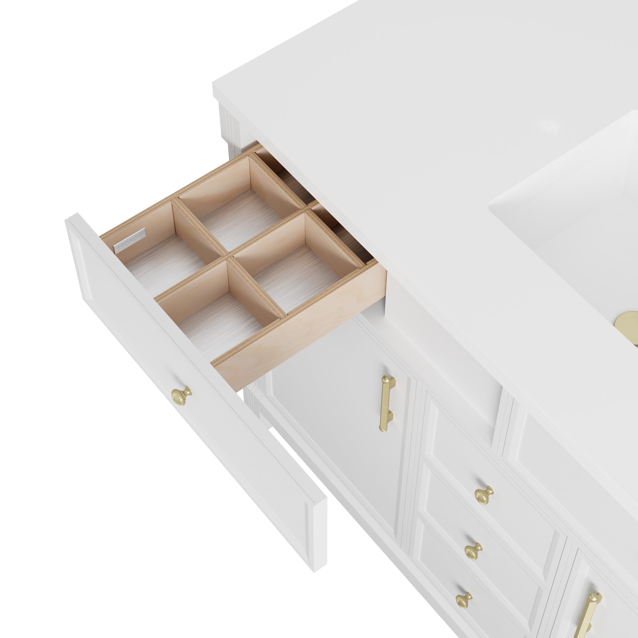 James Martin Bellshire 120" Single Bathroom Vanity, Bright White, view 12