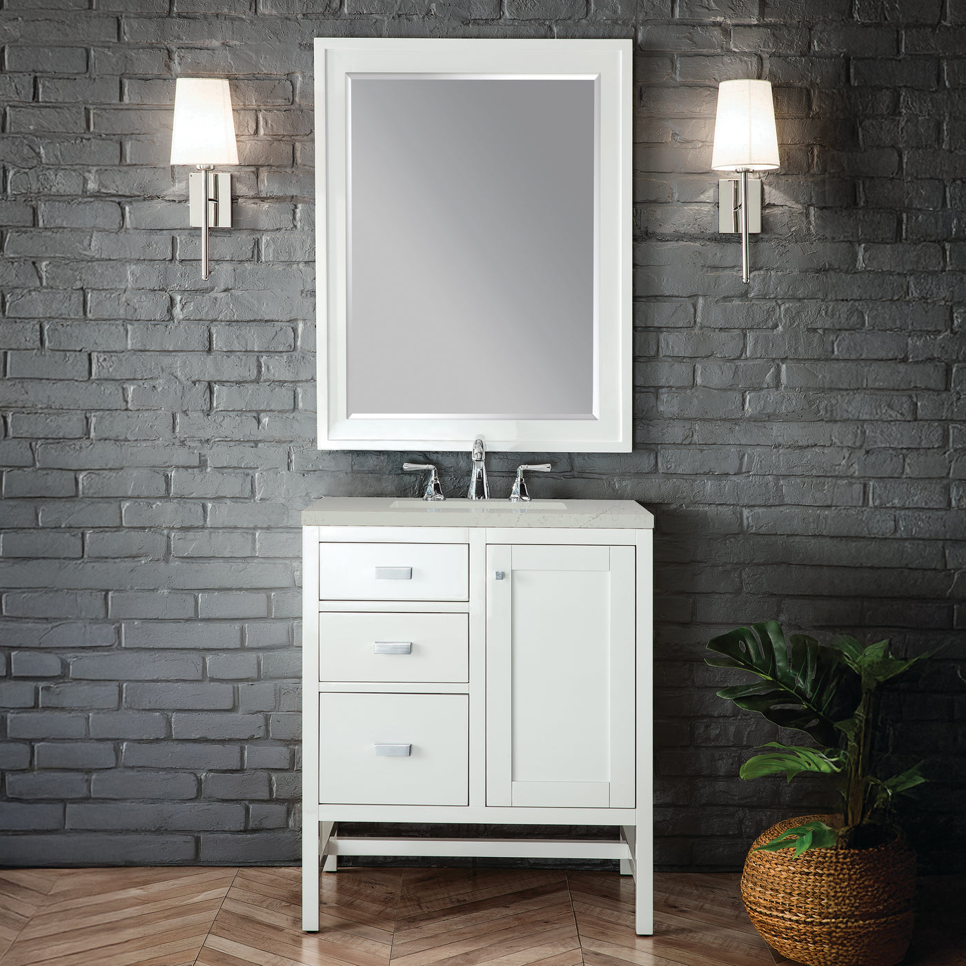 James Martin Addison 30" Single Bathroom Vanity, Glossy White, view 23