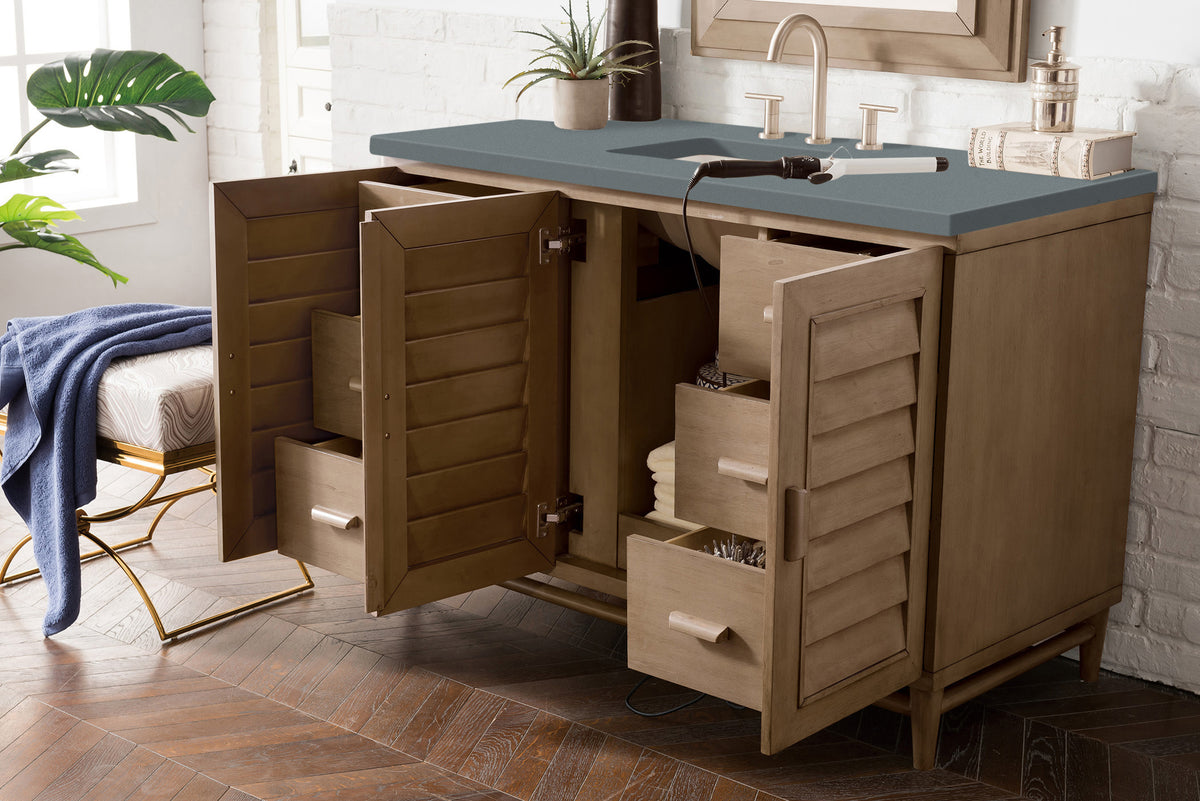 James Martin Portland 48" Single Bathroom Vanity, Whitewashed Walnut, view 23