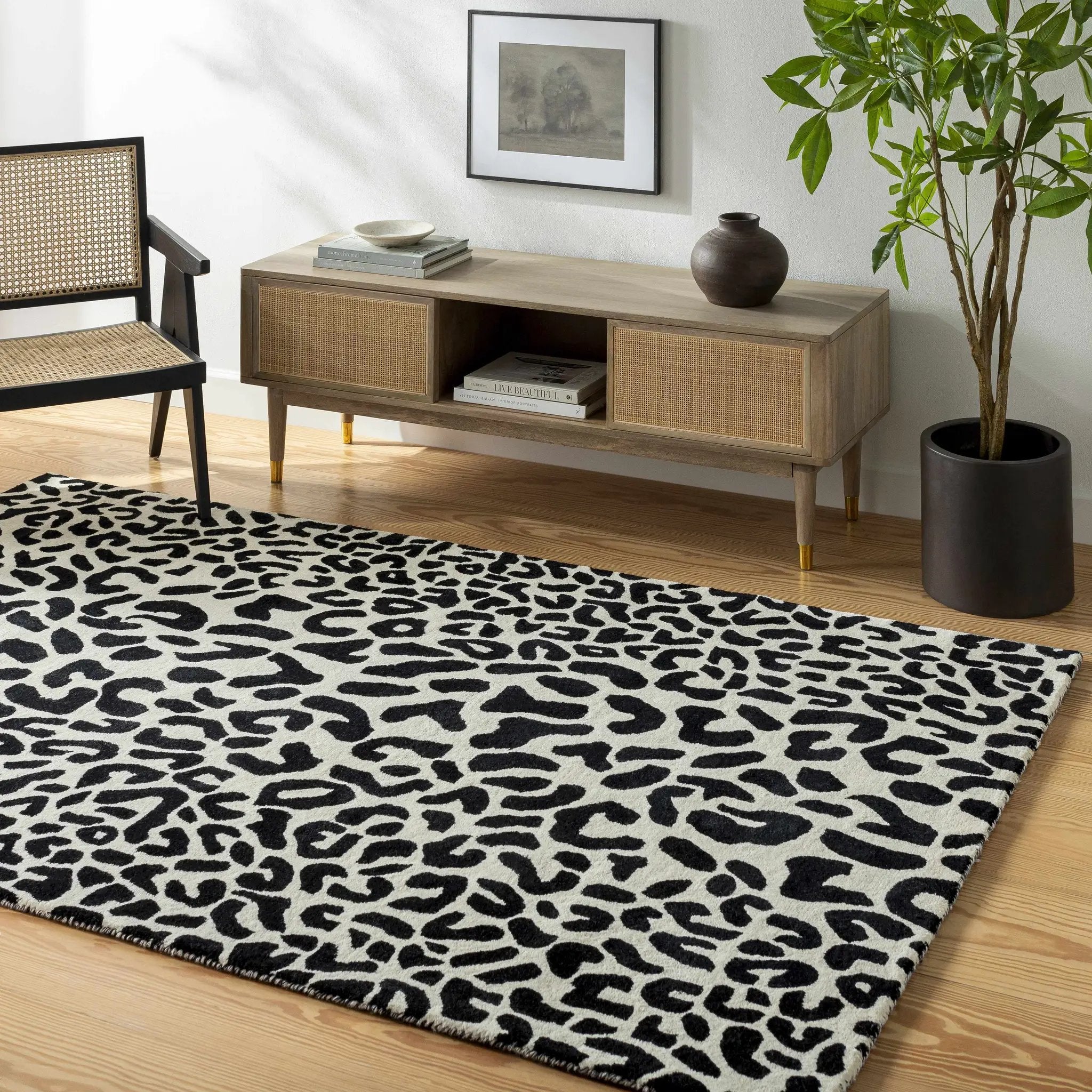 Kass Leopard Print Area Rug - Clearance by Boutique Rugs