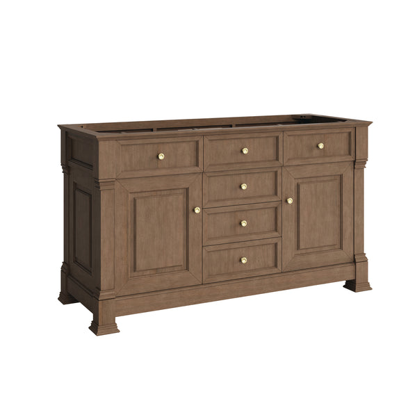 James Martin Brookfield 60" Double Vanity Cabinet, Pecan