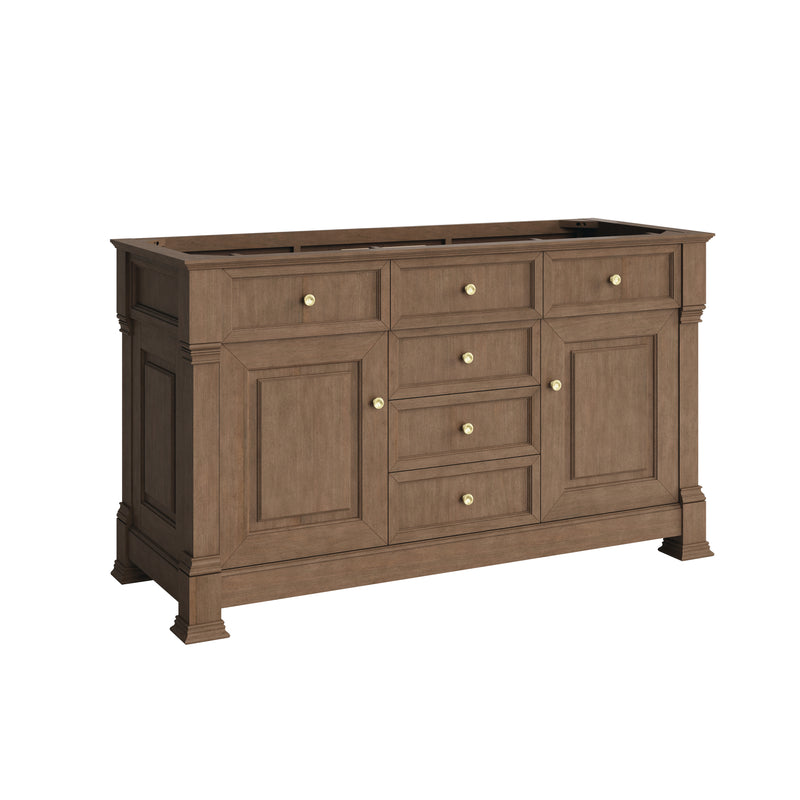 James Martin Brookfield 60" Double Vanity Cabinet, Pecan