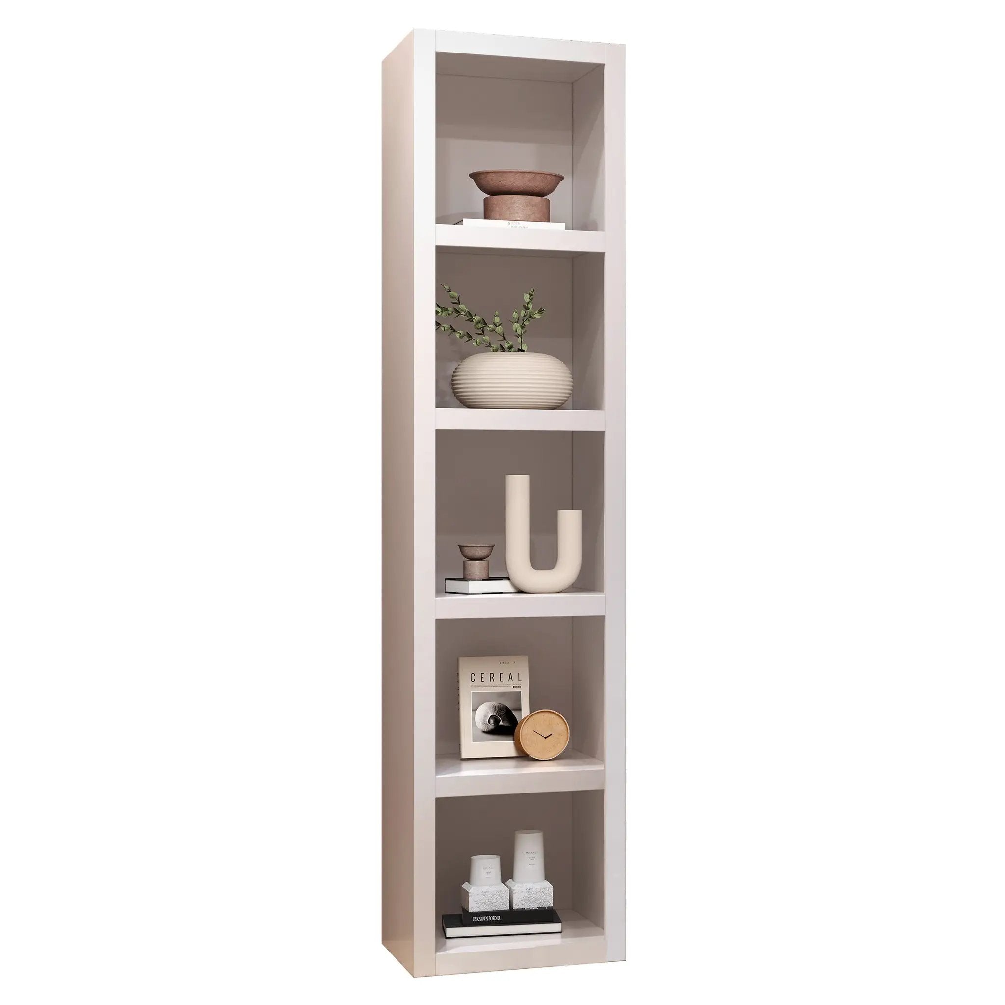 White 91-in Tall Wooden Bookcase Shelf by Sharicks