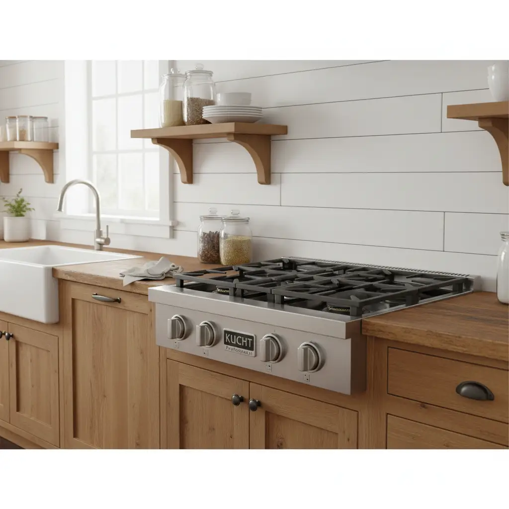 Kucht 30" 4 Burners Stainless Propane Cooktop, KFX309T/LP-S by Farmhouse Kitchen and Bath