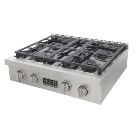 Kucht 30" 4 Burners Stainless Propane Cooktop, KFX309T/LP-S by Farmhouse Kitchen and Bath
