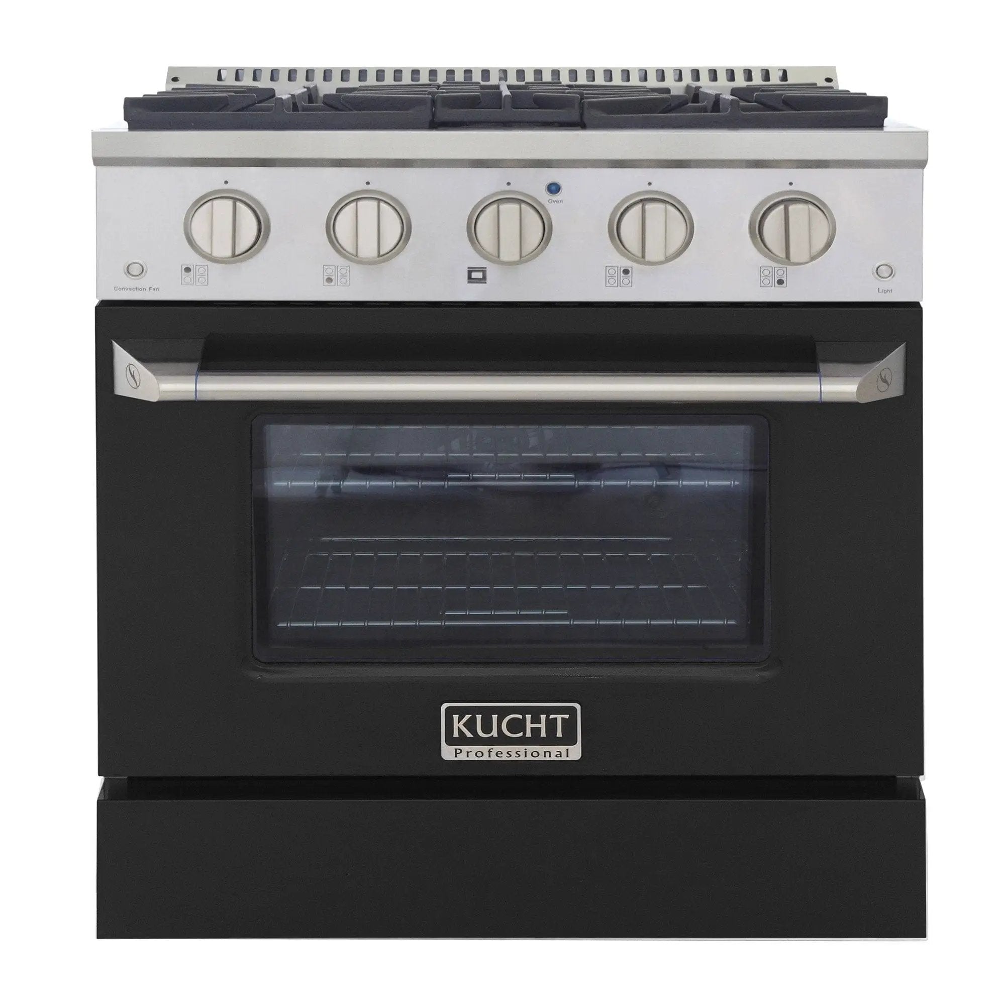 Kucht 30" Gas Range in Stainless Steel, Black Oven Door, KNG301-K by Farmhouse Kitchen and Bath