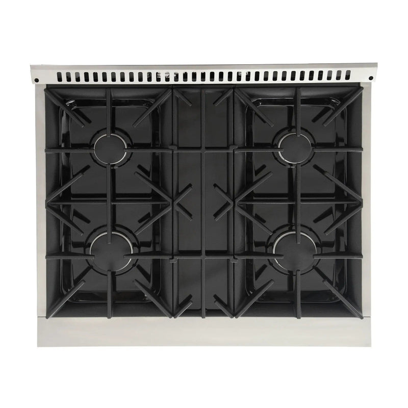 Kucht 30" Gas Range in Stainless Steel with Blue Oven Door, KNG301-B by Farmhouse Kitchen and Bath