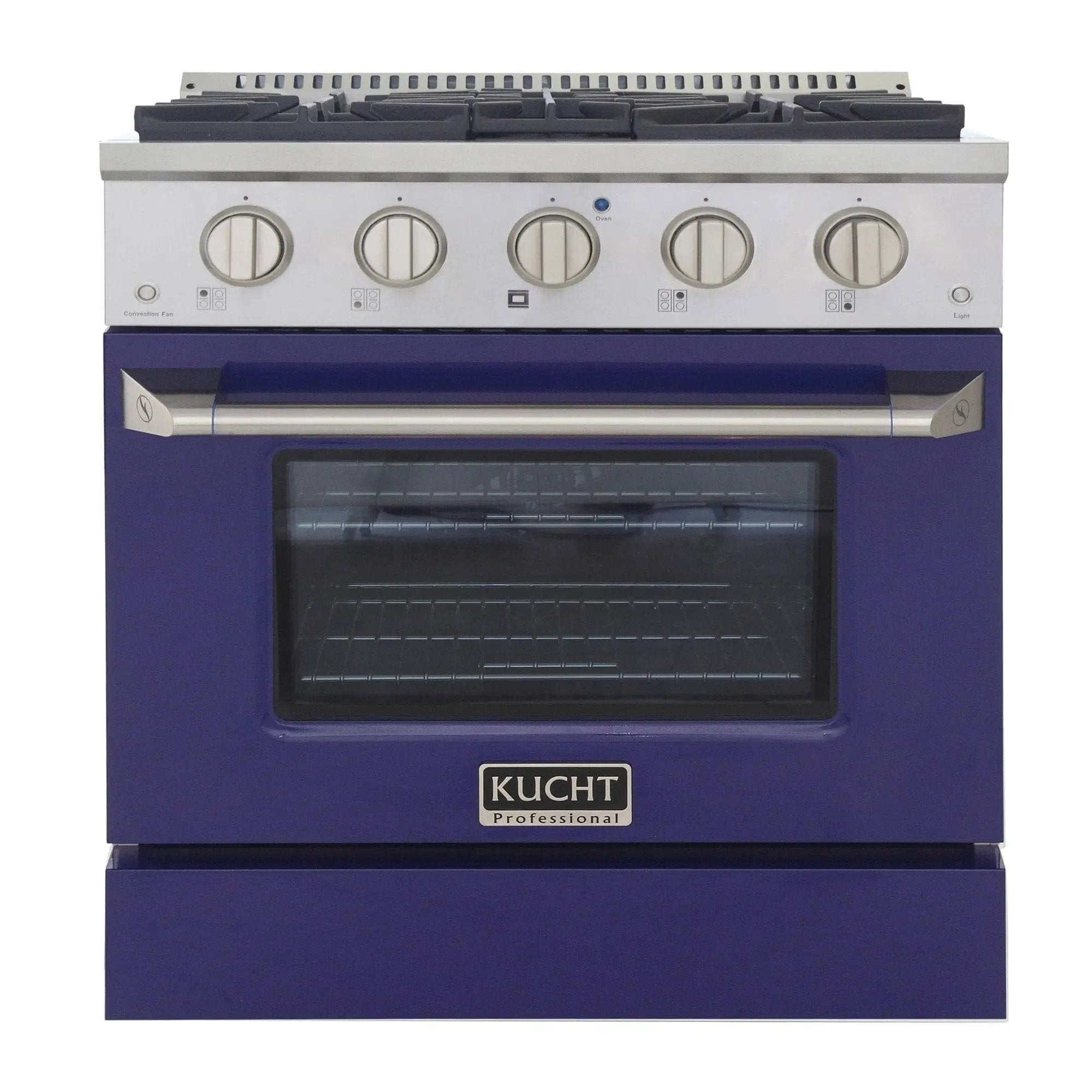 Kucht 30" Gas Range in Stainless Steel with Blue Oven Door, KNG301-B by Farmhouse Kitchen and Bath
