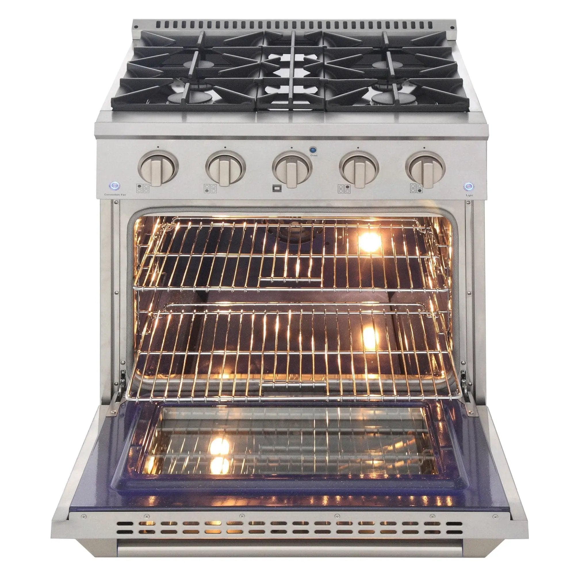 Kucht 30" Gas Range in Stainless Steel with Silver Oven Door, KNG301-S by Farmhouse Kitchen and Bath