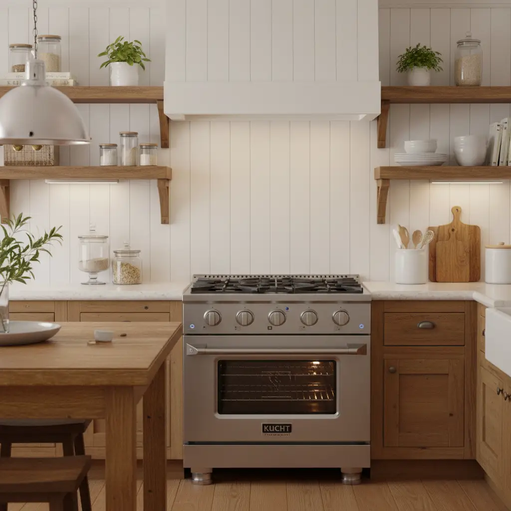Kucht 30" Gas Range in Stainless Steel with Silver Oven Door, KNG301-S by Farmhouse Kitchen and Bath