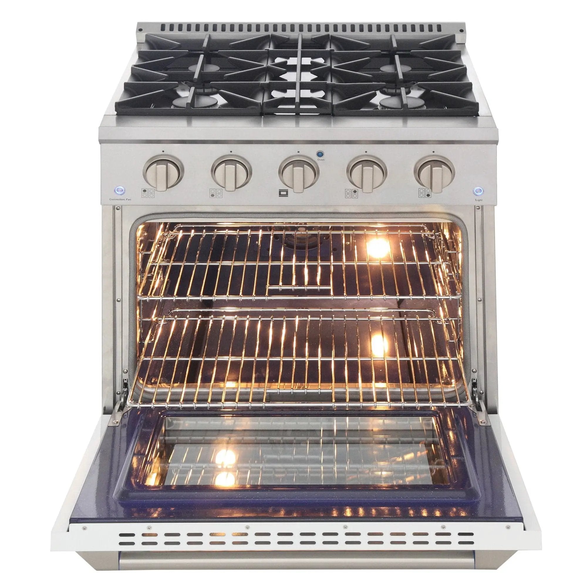 Kucht 30" Gas Range in Stainless Steel with White Oven Door, KNG301-W by Farmhouse Kitchen and Bath