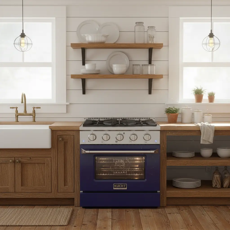 Kucht 30” Pro-Style Kitchen Dual Fuel Range - KDF302/LP-B by Farmhouse Kitchen and Bath
