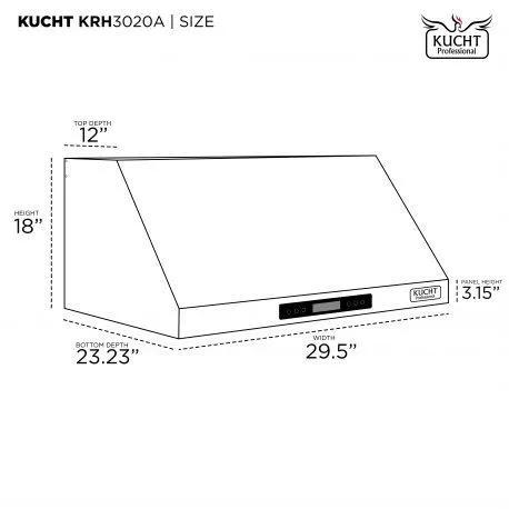 Kucht 30” Professional Stainless Steel, Under Cabinet Hood, KRH3020A by Farmhouse Kitchen and Bath