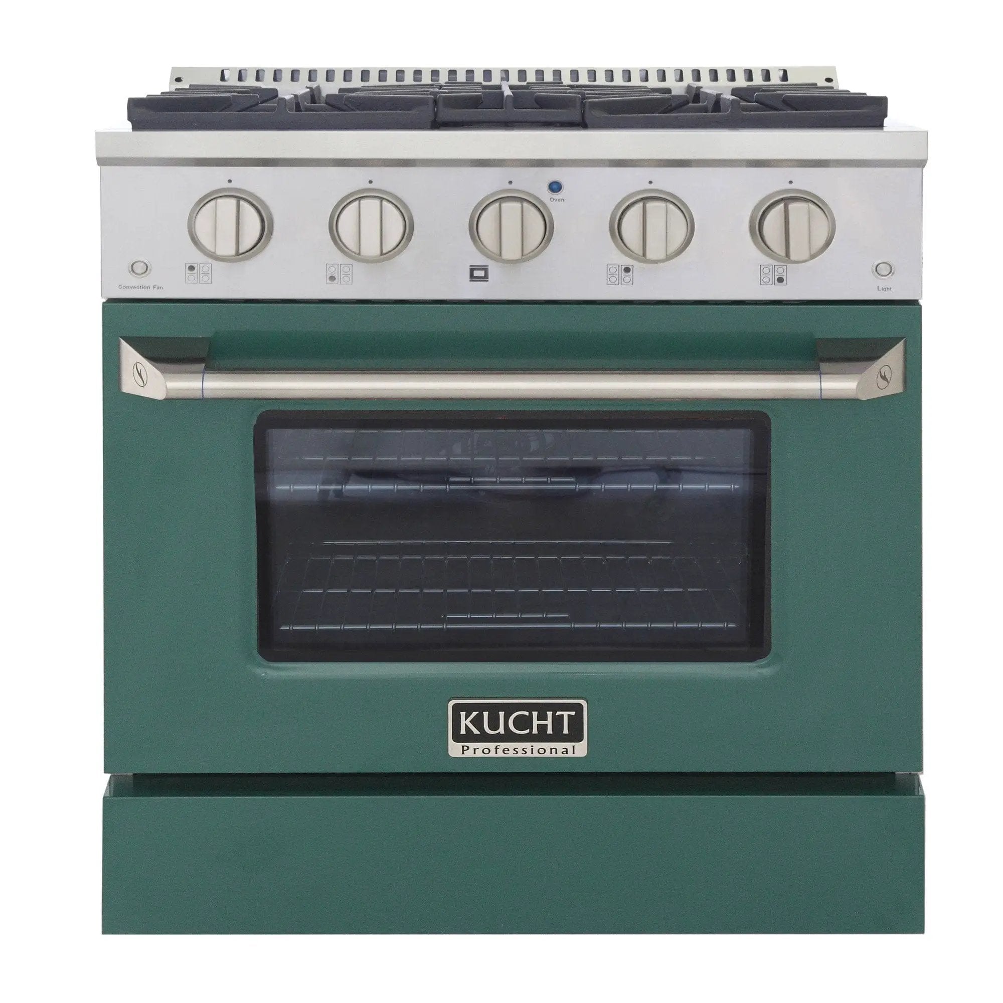 Kucht 30" Propane Range, Stainless Steel, Green Oven Door, KNG301/LP-G by Farmhouse Kitchen and Bath