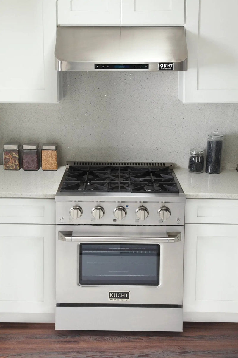 Kucht 30" Propane Range, Stainless Steel, Silver Oven Door, KNG301/LP-S by Farmhouse Kitchen and Bath