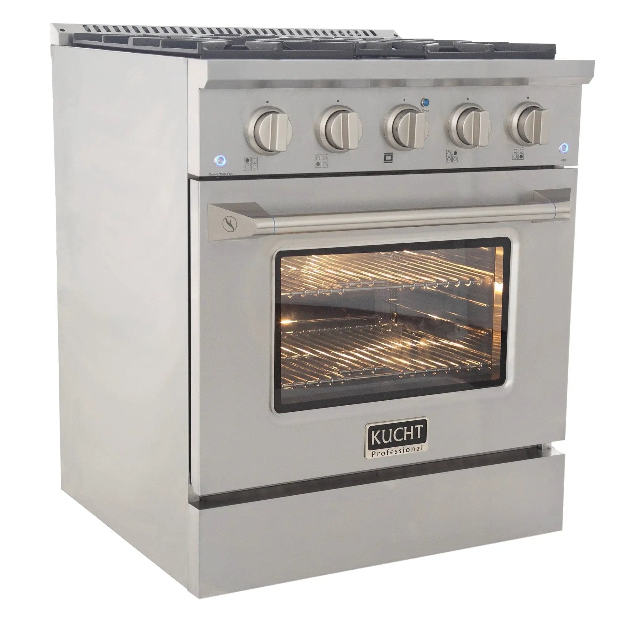 Kucht 30" Propane Range, Stainless Steel, Silver Oven Door, KNG301/LP-S by Farmhouse Kitchen and Bath