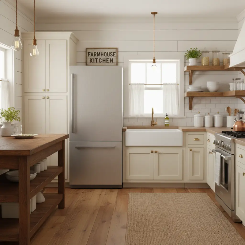 Kucht 36” Built-In, Counter Depth, Stainless Steel Refrigerator KR360SD by Farmhouse Kitchen and Bath