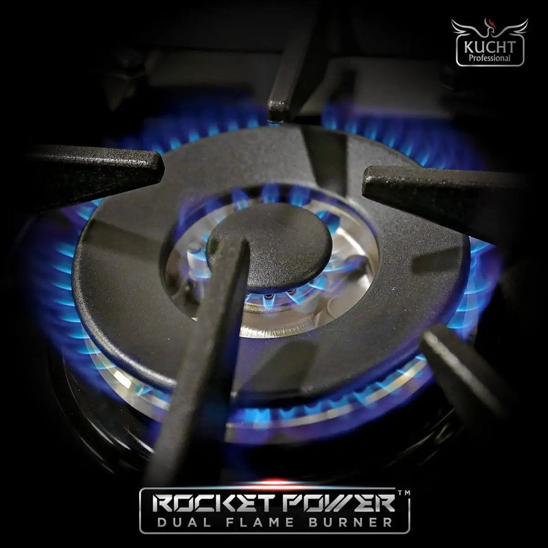 Kucht 36" Gas Range, Stainless Steel with Black Door, KNG361-K by Farmhouse Kitchen and Bath