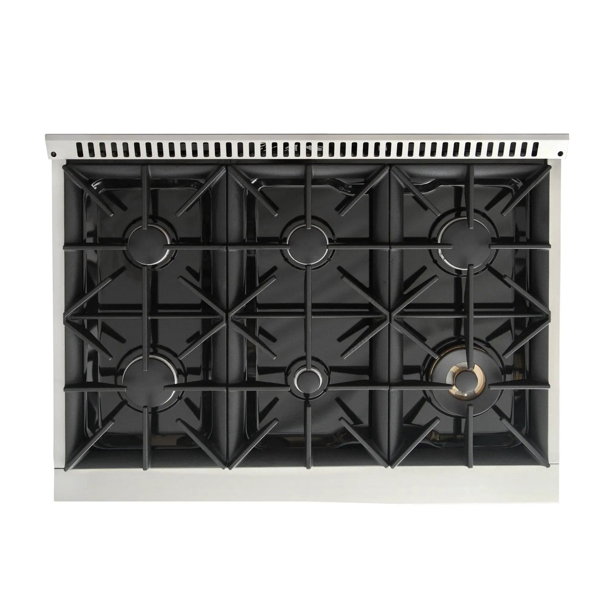Kucht 36" Gas Range, Stainless Steel with White Oven Door, KNG361-W by Farmhouse Kitchen and Bath