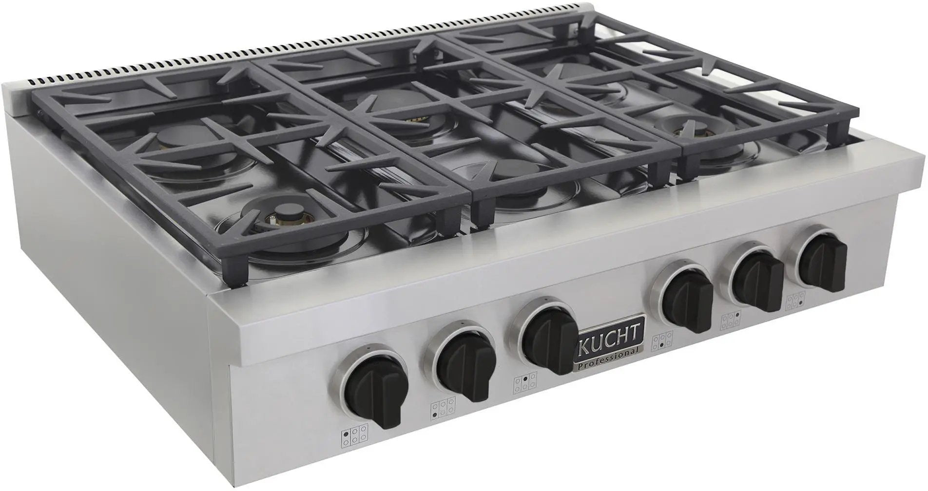 Kucht 36 Inch Gas Sealed Burner Rangetop-KFX369T-K by Farmhouse Kitchen and Bath