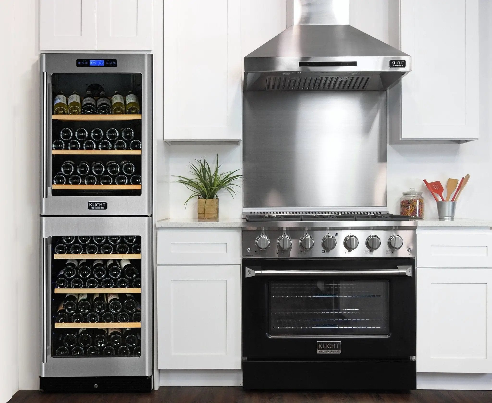 Kucht 36" Propane Range in Stainless Steel, Black Door, KNG361/LP-K by Farmhouse Kitchen and Bath