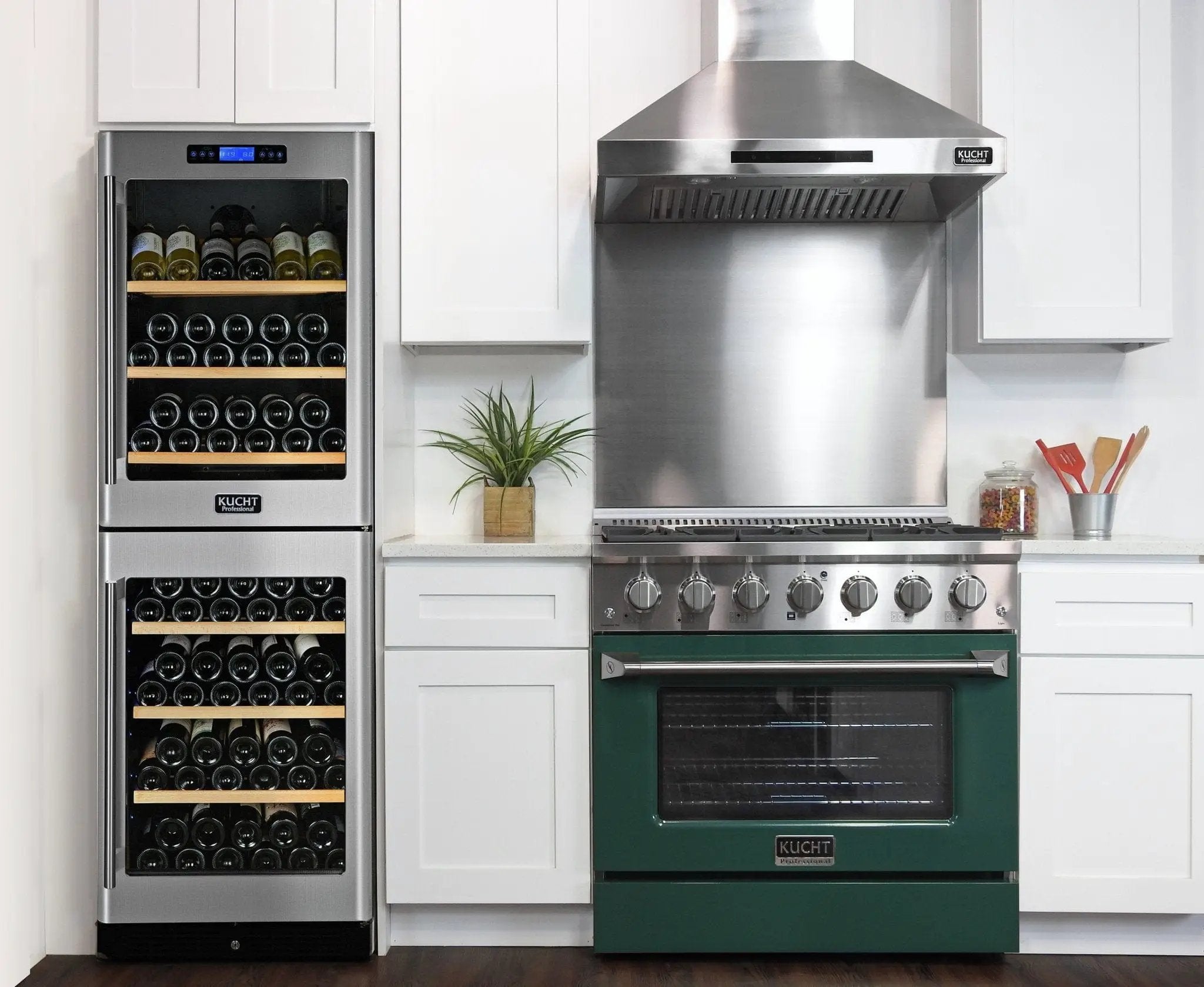 Kucht 36" Propane Range, in Stainless Steel, Green Door, KNG361/LP-G by Farmhouse Kitchen and Bath