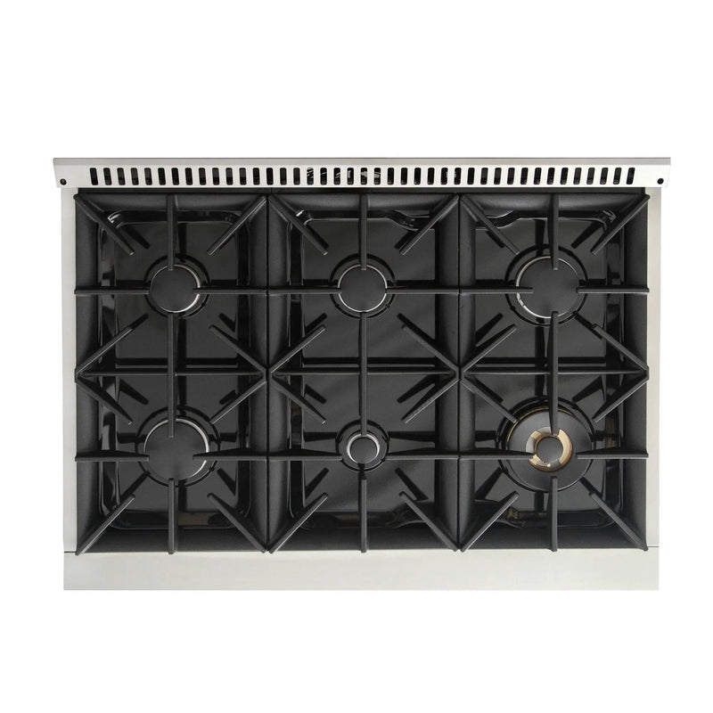 Kucht 36" Propane Range in Stainless Steel, Silver Door, KNG361/LP-S by Farmhouse Kitchen and Bath
