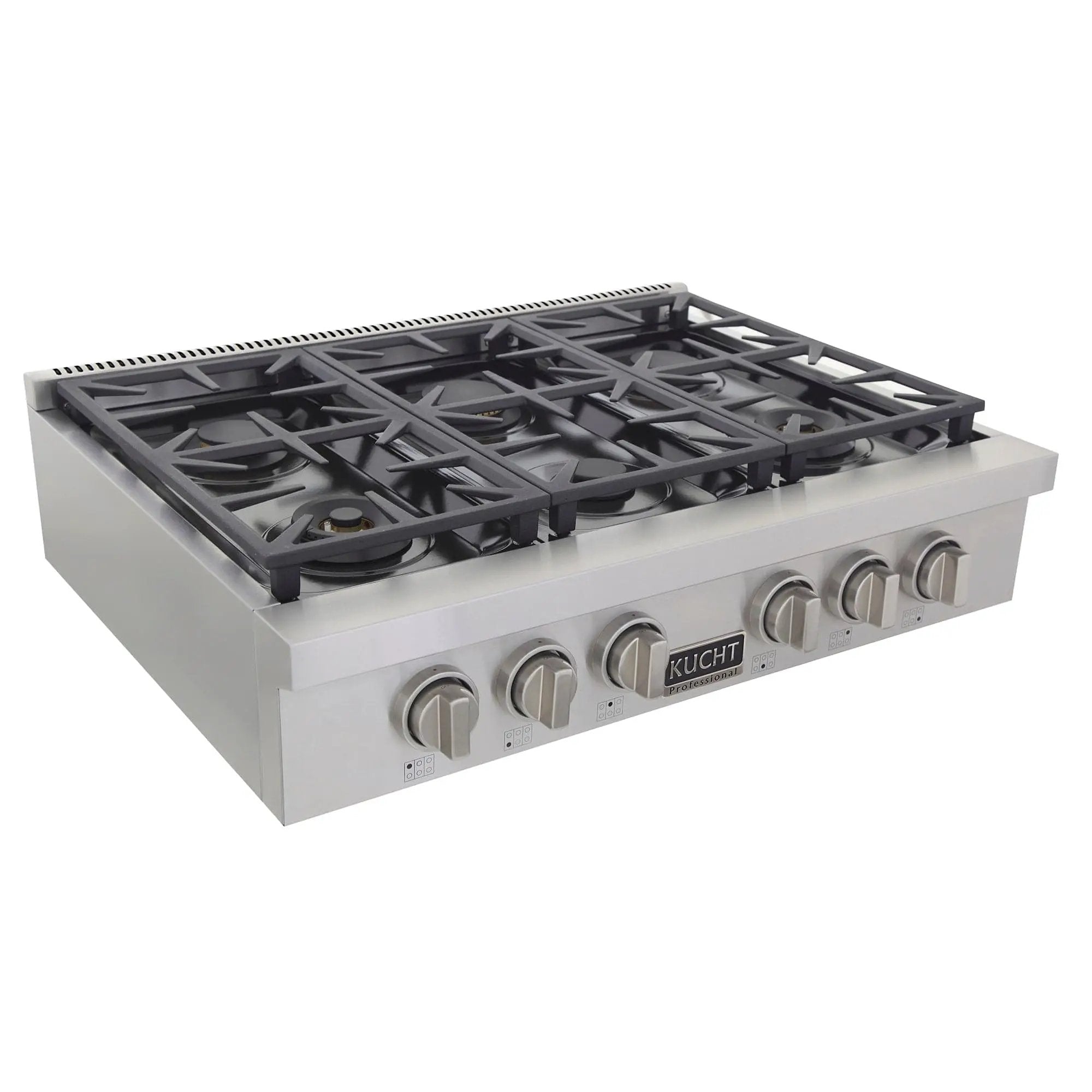Kucht 36" Stainless Propane Cooktop-KFX369T/LP-S by Farmhouse Kitchen and Bath