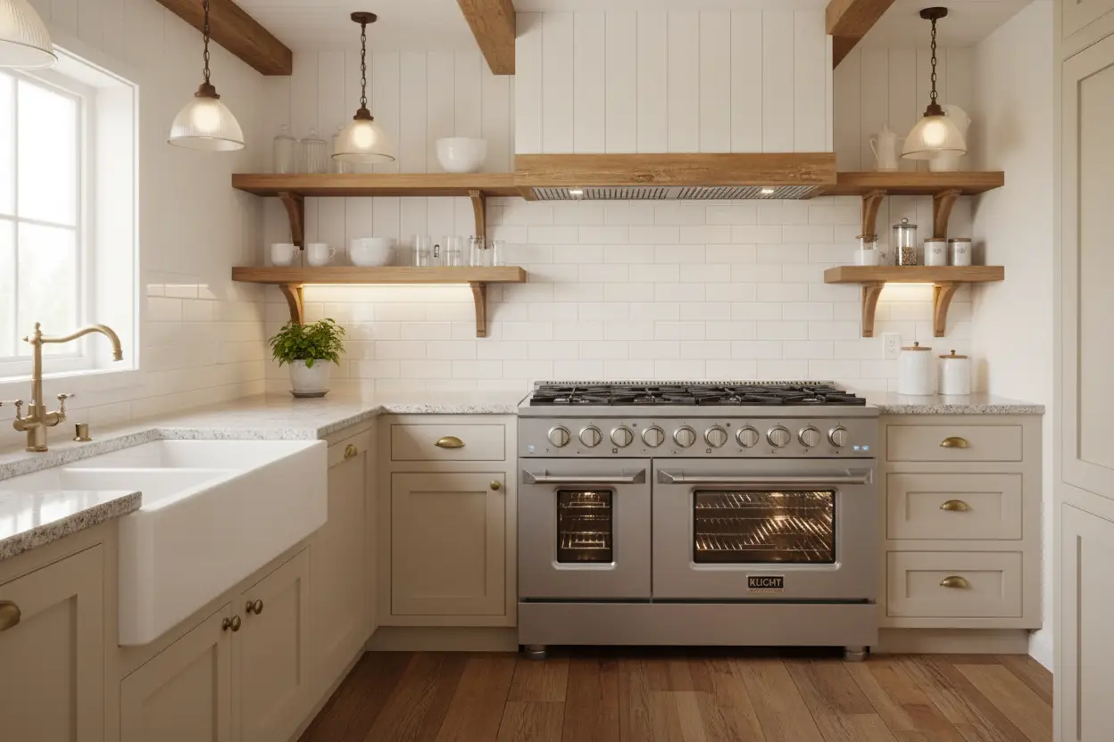 Kucht 48” Pro-Style Kitchen Dual Fuel Range - KDF482/LP-S by Farmhouse Kitchen and Bath