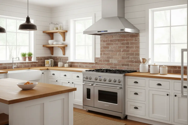 Kucht 48" Professional Stainless Steel, Island Hood, KRH4812iS by Farmhouse Kitchen and Bath