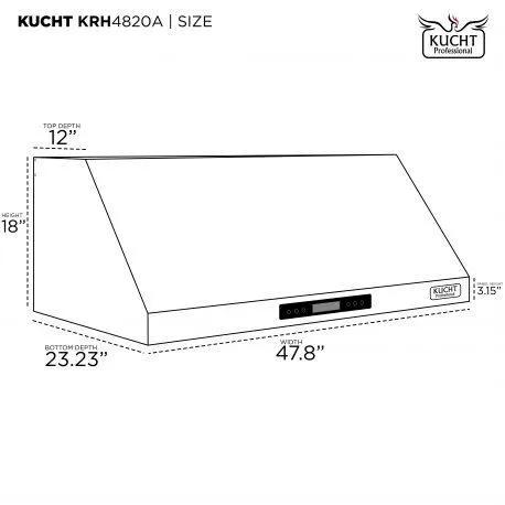 Kucht 48” Professional Stainless Steel, Under Cabinet Hood, KRH4820A by Farmhouse Kitchen and Bath