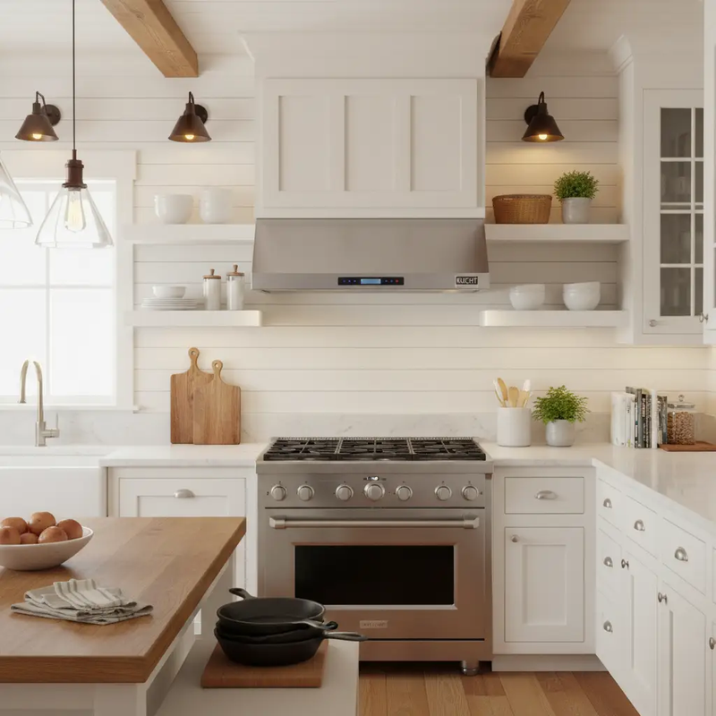 Kucht 48” Professional Stainless Steel, Under Cabinet Hood, KRH4820A by Farmhouse Kitchen and Bath