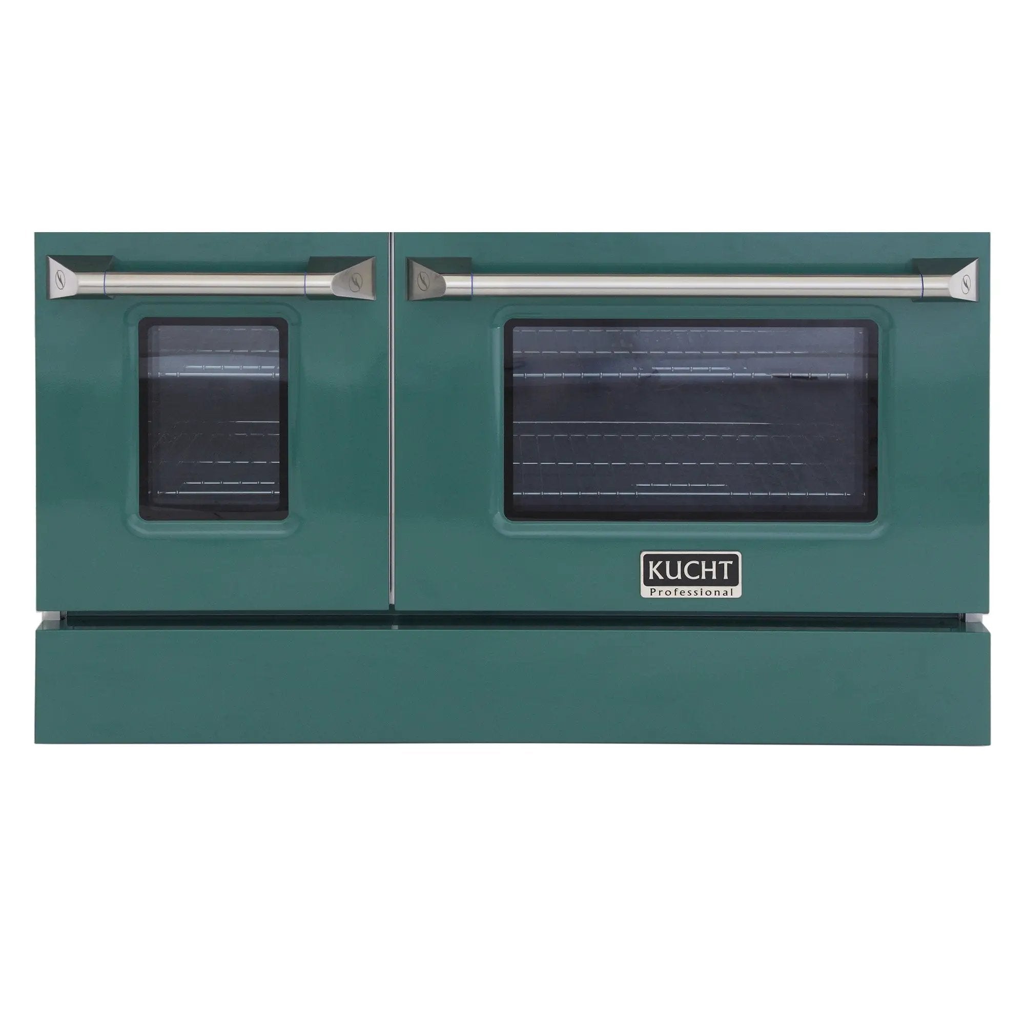 Kucht 48" Propane Range in Stainless Steel, Green Doors, KNG481/LP-G by Farmhouse Kitchen and Bath