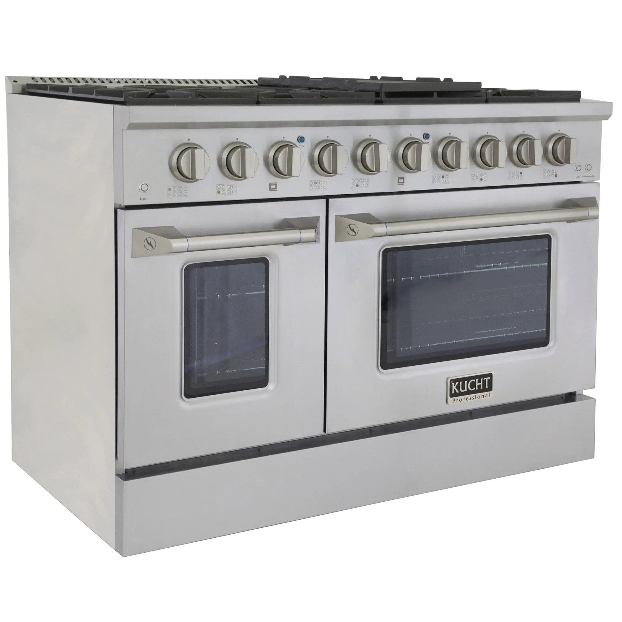 Kucht 48" Propane Range in Stainless Steel, Silver Doors, KNG481/LP-S by Farmhouse Kitchen and Bath