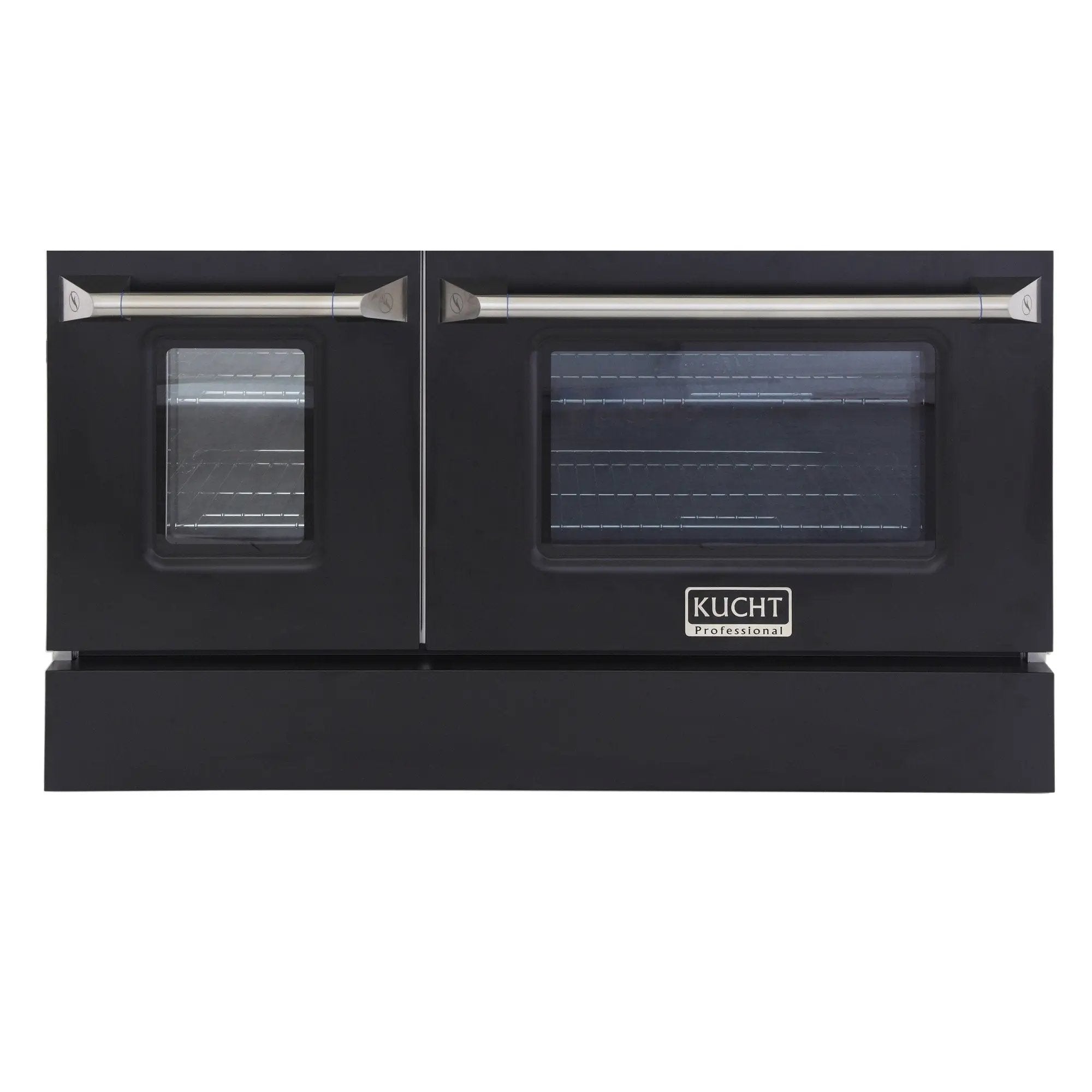 Kucht 48" Propane Range, Stainless Steel, Black Doors, KNG481/LP-K by Farmhouse Kitchen and Bath