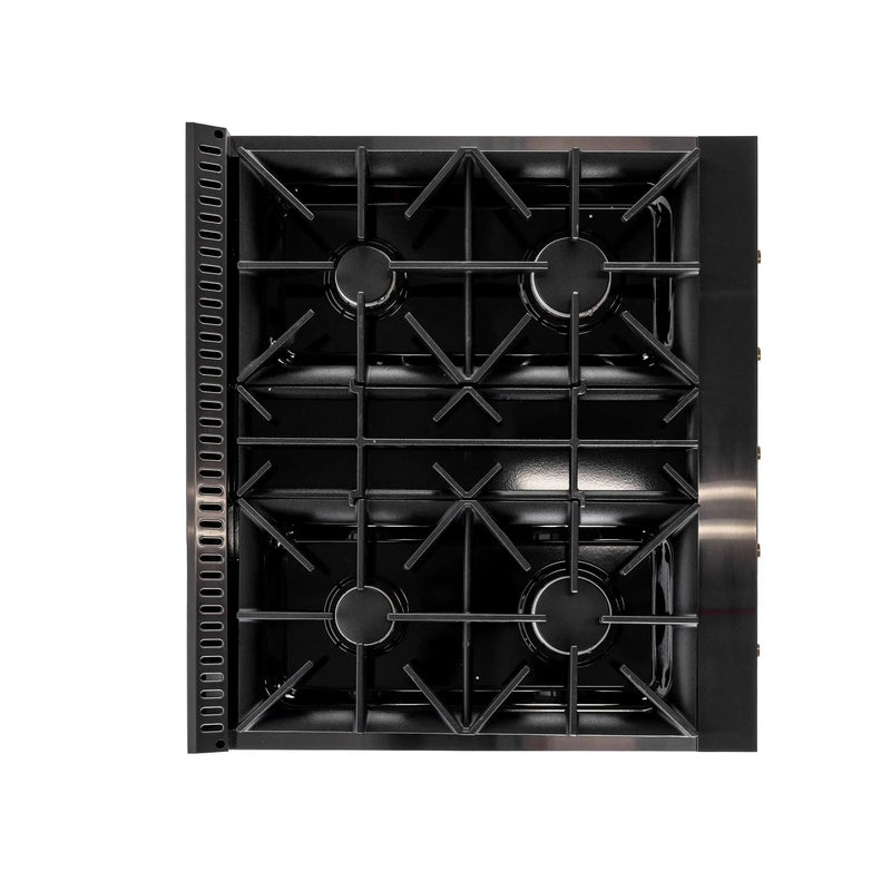 Kucht Gemstone Professional 30 in. 4.2 cu. ft. Propane Gas Range with Sealed Burners and Convection Oven in Titanium Stainless Steel KEG303/LP by Farmhouse Kitchen and Bath